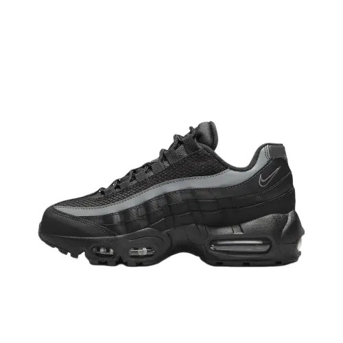 Nike Air Max 95 Детская Повседневная Обувь Низкий Топ Черный/Антрацитовый/Дымчатый Серый Школьный Возраст