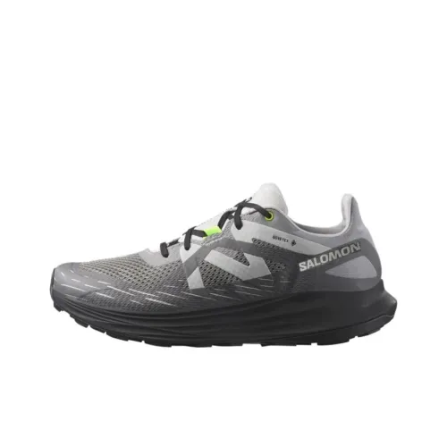 SALOMON ULTRA FLOW Slip-resistant Abrasion-resistant Low-top Trail Running Shoes Men's Gray Black SALOMON ULTRA FLOW Противоскользящие Износостойкие Низкие Кроссовки для бега по пересеченной местности Мужские Серый Черный