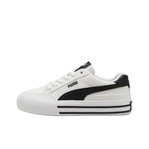 PUMA Court Classic Vulc Детские Скейтбординги Низкий Топ Белый/Черный Унисекс