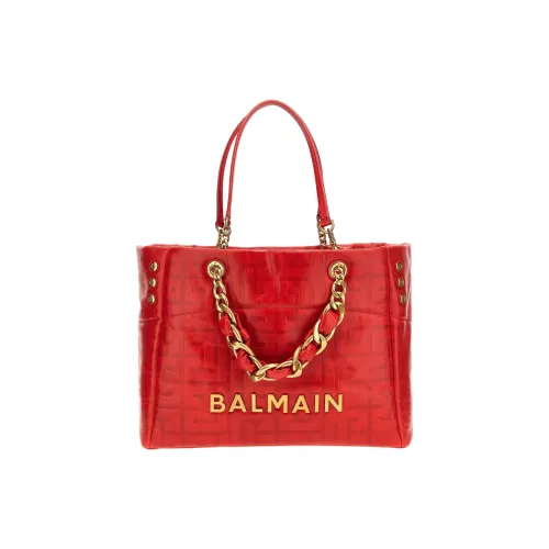 BALMAIN 1945 Телячья кожа Тоут Сумка Сумка для покупок Сумка Сумка через плечо Женская Красная