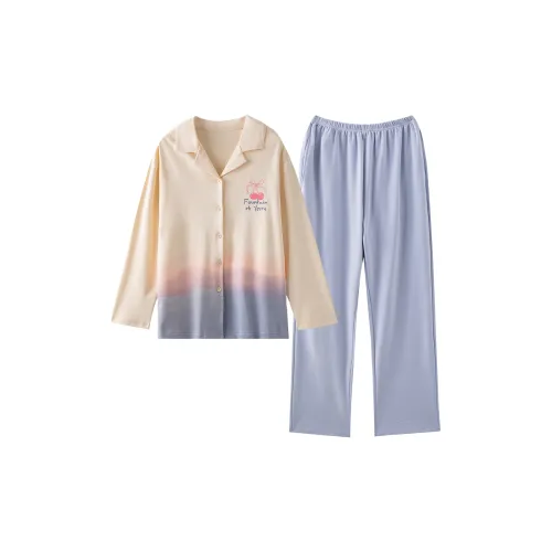 Montagut Pajama Осенний Комплект Женские 2 Штуки Светло-фиолетовый