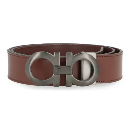 FERRAGAMO Телячья кожа Кожаные ремни Мужской Коричневый Ширина 3,5CM