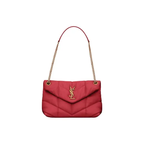 SAINT LAURENT Puffer Кожа Наппа Сумка через плечо Маленькая Женская Красная