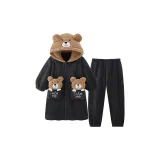 Black [Флисовый халат + Флисовые штаны]