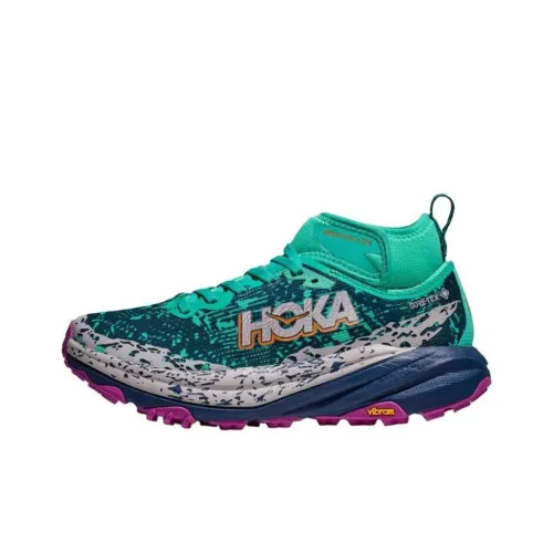 HOKA ONE ONE SPEEDGOAT 6 Противоскользящие Устойчивые к истиранию MID Топ Беговые кроссовки Женские Зеленый