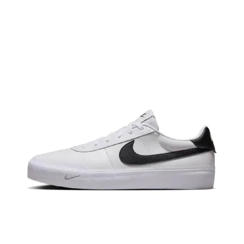 Nike Court Shot Slip Resistant Abrasion Resistant Low Топ Скейтборд Кроссовки Унисекс Черный Белый