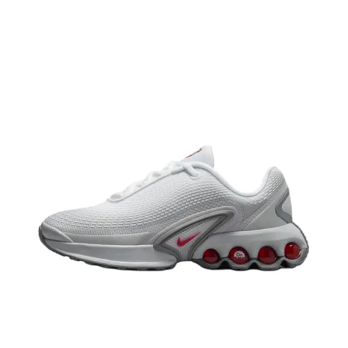 Nike Air Max Dn Детская беговая обувь Низкий топ Светлый дымчатый серый/Белый/Дымчатый серый/Университетский красный Школьный возраст