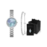 Браслет с цирконием, классическая коробка [синяя оболочка, серебряный стальной браслет]