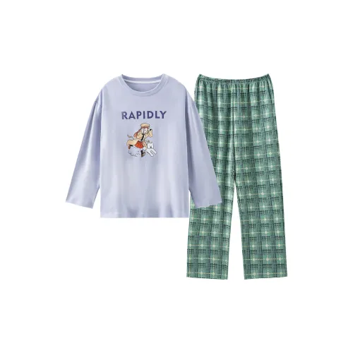 Montagut Pajama Осенний Комплект Женские 2 Пачка Фиолетовый