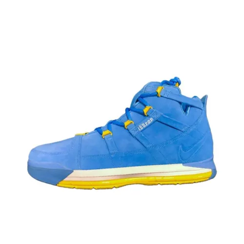 Nike Lebron 3 Slip-resistant Abrasion-resistant High Top Винтажные баскетбольные кроссовки Унисекс Синий