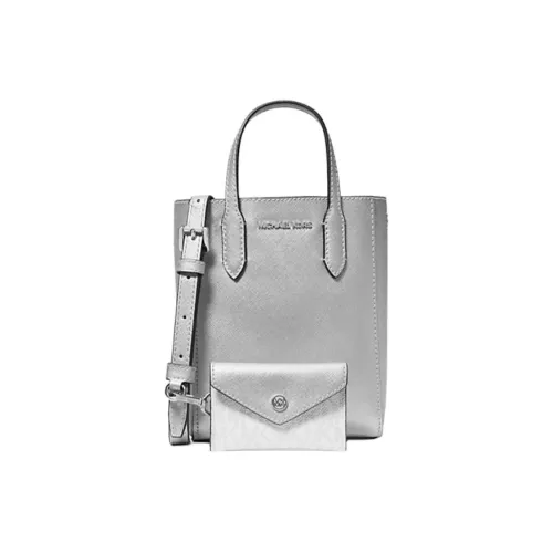 MICHAEL KORS Покрытый холст Сумка через плечо Сумка Экстра малый Женская серебряная