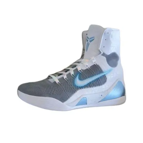 Nike Kobe 9 Slip-resistant Abrasion-resistant High-top Basketball Shoes Unisex White Blue