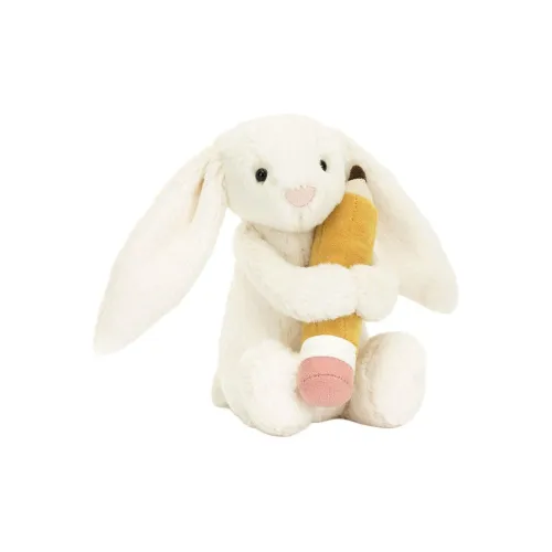 JELLYCAT Shy Collection Bashful Кролик с карандашом Куклы Плюшевая кукла Высота в сидячем положении 15 см