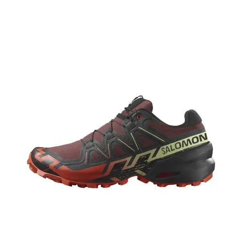 SALOMON Speedcross 6 Противоскользящие Устойчивые к истиранию Низкие Кроссовки для бега по пересеченной местности Мужские Красный Черный