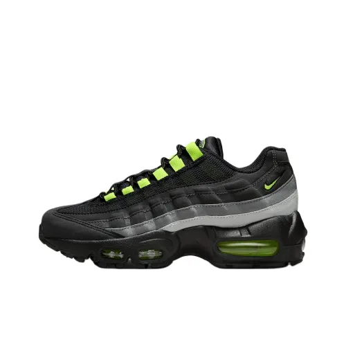 Nike Air Max 95 Амортизация и Дышащий Низкий Топ Kids Lifestyle Shoes Черный Серый Подростки