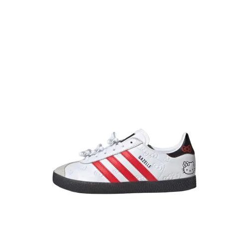 Hello Kitty x Adidas Originals Gazelle Устойчивый к истиранию Низкий Топ для Детского Скейтбординга Белый Красный Детский