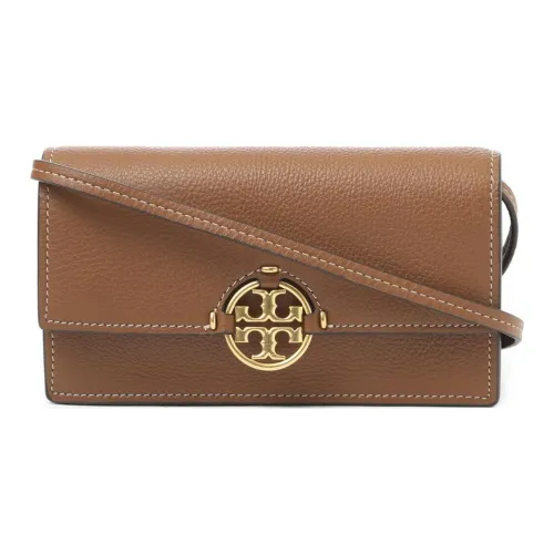TORY BURCH Miller Litchi Grain Кожа Сумка через плечо Обычная Женская Светлый Чай