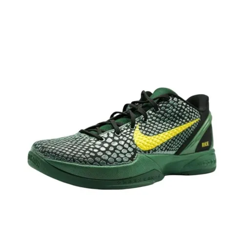 Nike Zoom Kobe 6 Slip-resistant Abrasion-resistant Low-top Баскетбольные кроссовки Мужские Зеленые