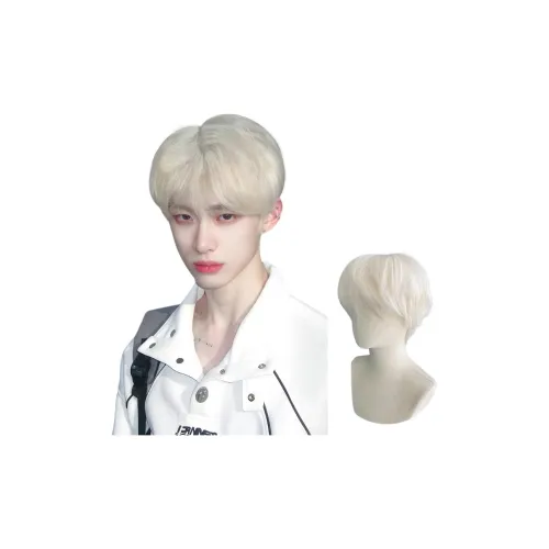 YOSEE Белый Золото FLUFFY And Handsome Микро Зафиксированная Кепка Мужская и Женская Парик