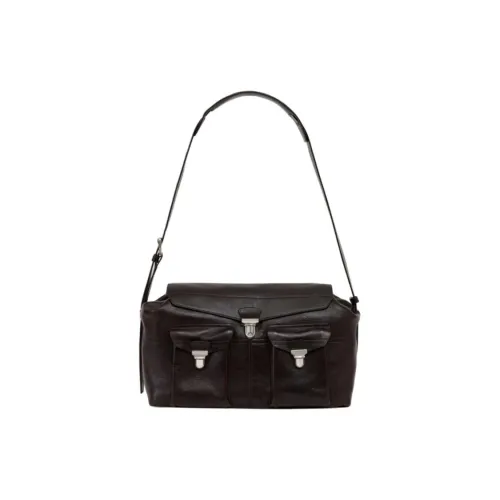 Lemaire Сумка через плечо из коровьей кожи большая женская темный кофейный