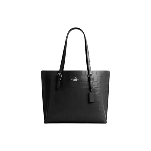 COACH Кожа Тоут Сумка Сумка для покупок Сумка на плечо Сумка Большая Женская Черная