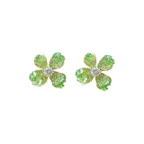 Серьги-гвоздики с цветочным дизайном - зеленый