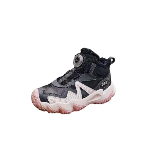 FILA KIDS BOA Slip-resistant Abrasion-resistant MID Топ Kids Lifestyle Shoes Black Children 3-7 лет