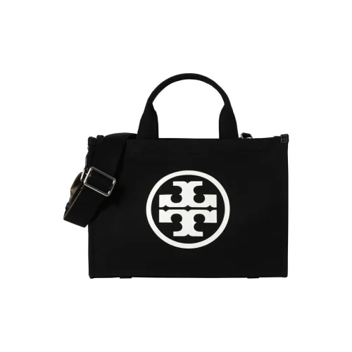 TORY BURCH Ella Canvas Tote Bag Tote Shopping Bag Portable Crossbody Bag Shoulder Bag Small Women's Black