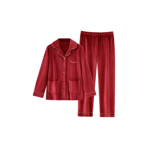 UAVAE Пижамный комплект женский бордовый