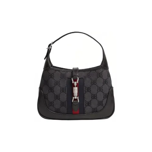 Balenciaga GUCCI Коллаборация Кожа Сумка через плечо Женская Черная