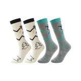 Белые + Серые детские лыжные носки (набор из 2 пар, упаковка)