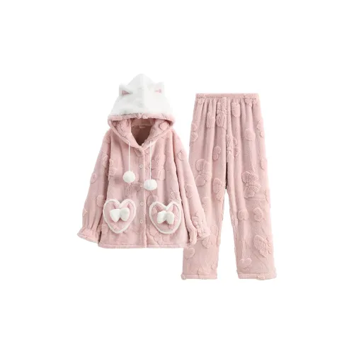 White Ran Pajama Комплект Женский Розовый