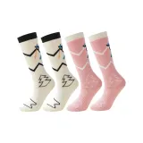 Белые + Розовые детские лыжные носки (набор из 2 пар, упаковка)