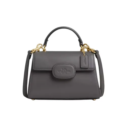 COACH Eliza Утонченная Телячья Кожа Сумка через плечо Сумка Мини Женская Уголь