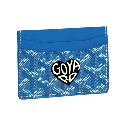 GOYARD Saint Sulpice Холст с кожей Собака's Teeth Картхолдер Картхолдер Унисекс Небесно-голубой и Черный Маленькое сердце