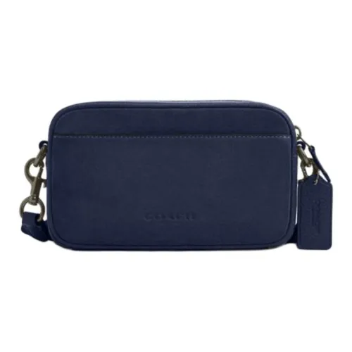 COACH Замша Сумка через плечо Маленькая Мужская Морской Синий и Черный