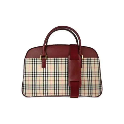 Burberry Canvas Bag Unisex Beige Multicolor