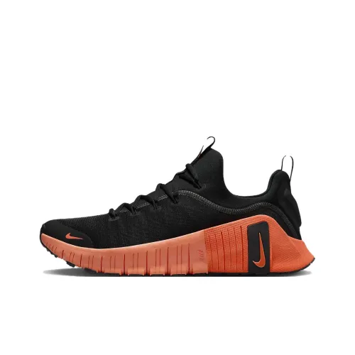Nike Free Metcon 6 Slip-Resistant Abrasion-Resistant Low-Top Training Shoes Men's Black Orange