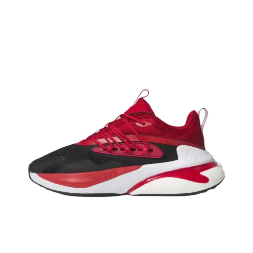 adidas Alphaboost V2 Slip-Resistant Abrasion-Resistant Low-Top Беговые кроссовки Унисекс Красный Черный Белый