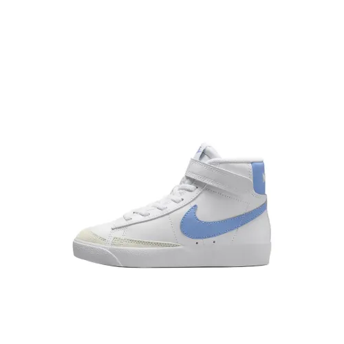 Nike Blazer Mid Slip Resistant Abrasion Resistant MID Топ Детские Скейтбординги Белый Синий