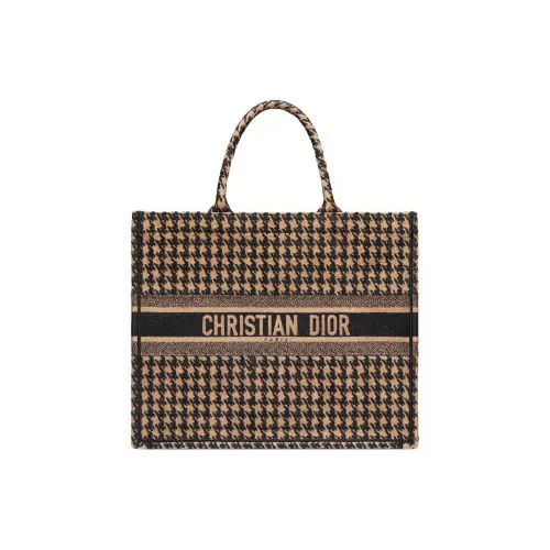 DIOR BookTote Хлопок Тоут Сумка Сумка для покупок Сумка Женская Коричневая