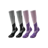 Black Gray+Purple Professional Лыжные носки [Комплект из 2 пар, упаковка]
