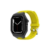 Металл, черный корпус + желтый силикон, ремешки для часов