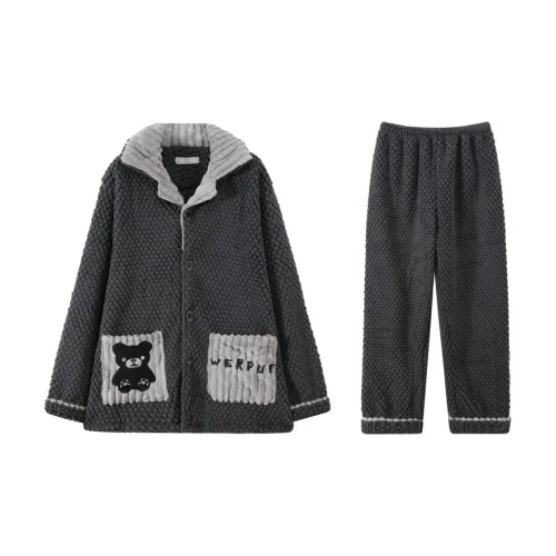 Qiao Ni Tong Пижамный комплект Мужской Темно-серый