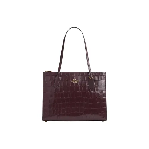 COACH Крокодил Тисненая кожа Тоут Сумка Сумка для покупок Сумка Сумка через плечо Большая Женская Мерло