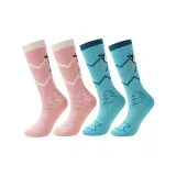 Розовые + Синие детские лыжные носки (набор из 2 пар, упаковка)