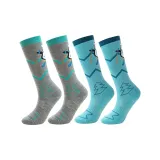 Серые + Синие детские лыжные носки (набор из 2 пар, упаковка)