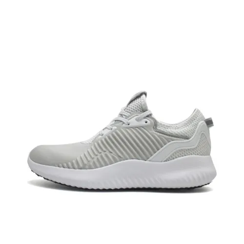 Adidas AlphaBounce Slip-Resistant Rebound Low Top Casual Shoes Men's Light Gray Adidas AlphaBounce Противоскользящий Отскок Низкий Топ Повседневная Обувь Мужская Светло-Серый