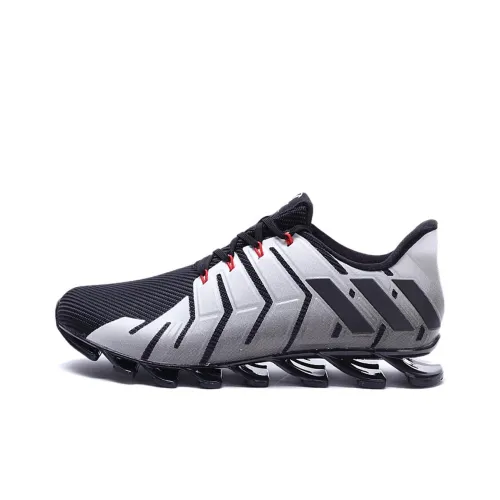 Adidas Springblade Амортизация Износостойкие Низкие Кроссовки для Бега Мужские Черно-Белые