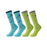 Синие + Зеленые детские лыжные носки (набор из 2 пар, упаковка)